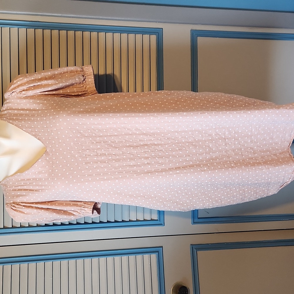 Davi & Dani Blush Polka Dot Midi Dress - Picture 2 of 14